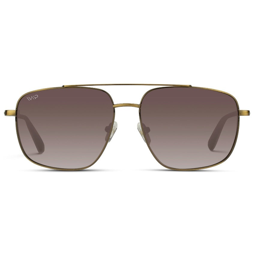 Johnson  Square Metal Frame Polarized Aviator Sunglasses - WMP Eyewear